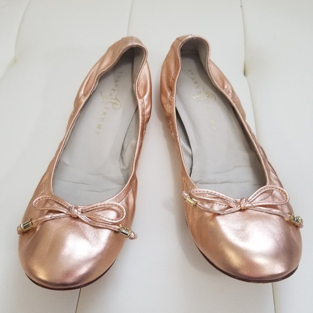 Ladies Rose Gold Ballet Flats